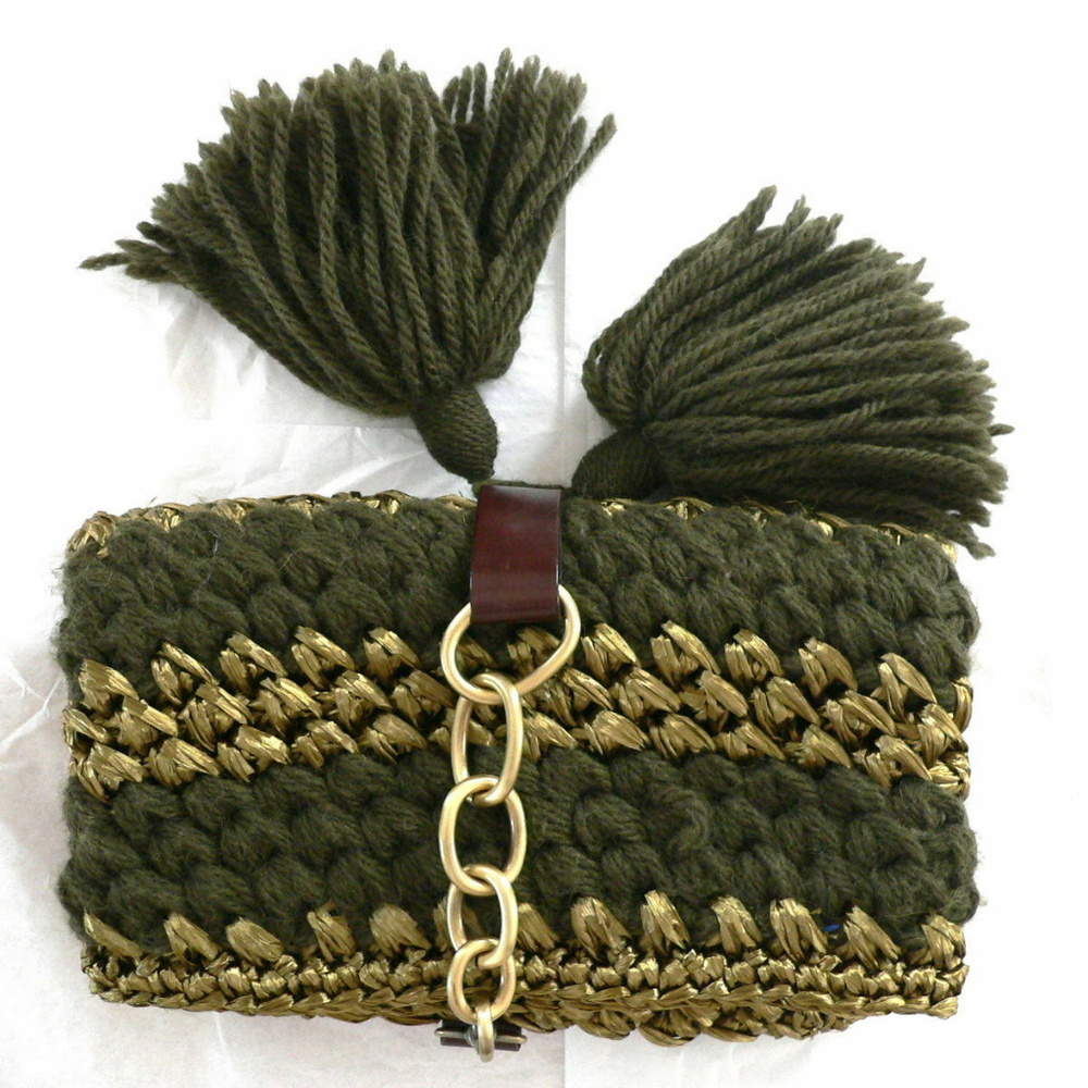 Anthropologie Lorenza Gandaglia Palmizio Clutch Handbag Handmade in Italy nwt